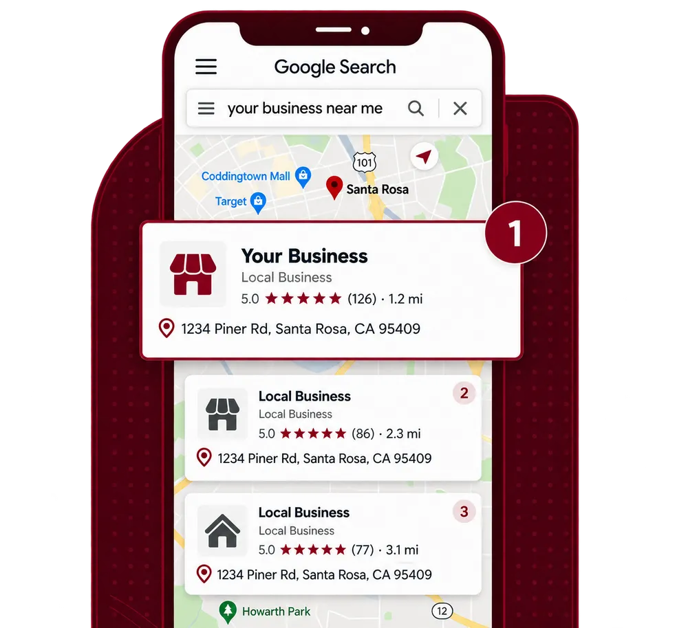 Illustrative example of a local service search on Google