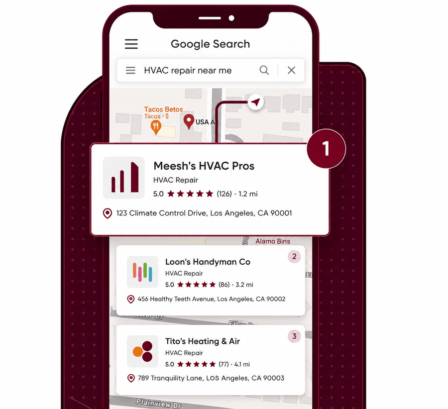 Local search and map ranking blueprint preview