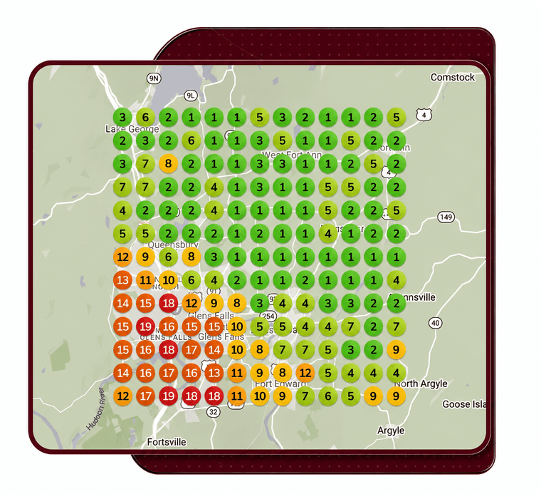 Google Maps ranking report for local SEO coverage